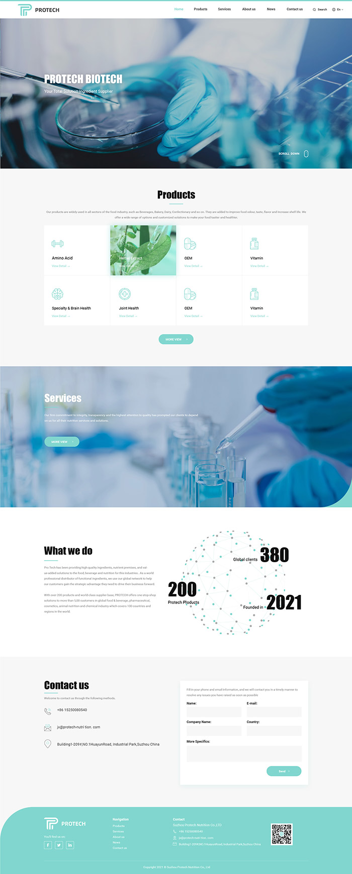 普泰思科生物英文網站制作